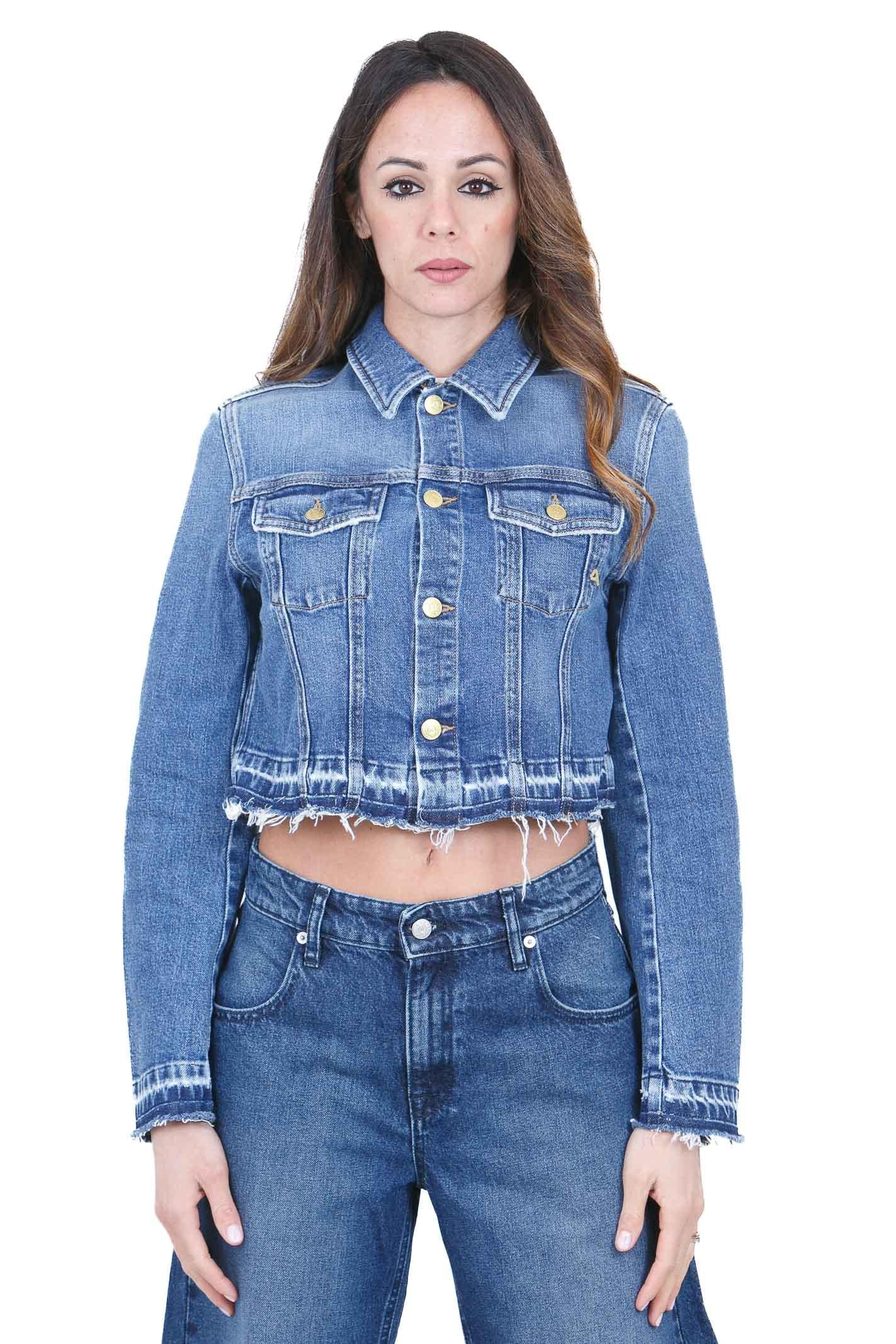 CYCLE Giubbotto trucker Milù slim fit Giubbotti Navy blue MILU-362JI03 07 