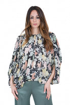 SEMICOUTURE Rocio blusa stampa fiore Bluse Nero mix ROCIO-Y6SS04 FLW59 