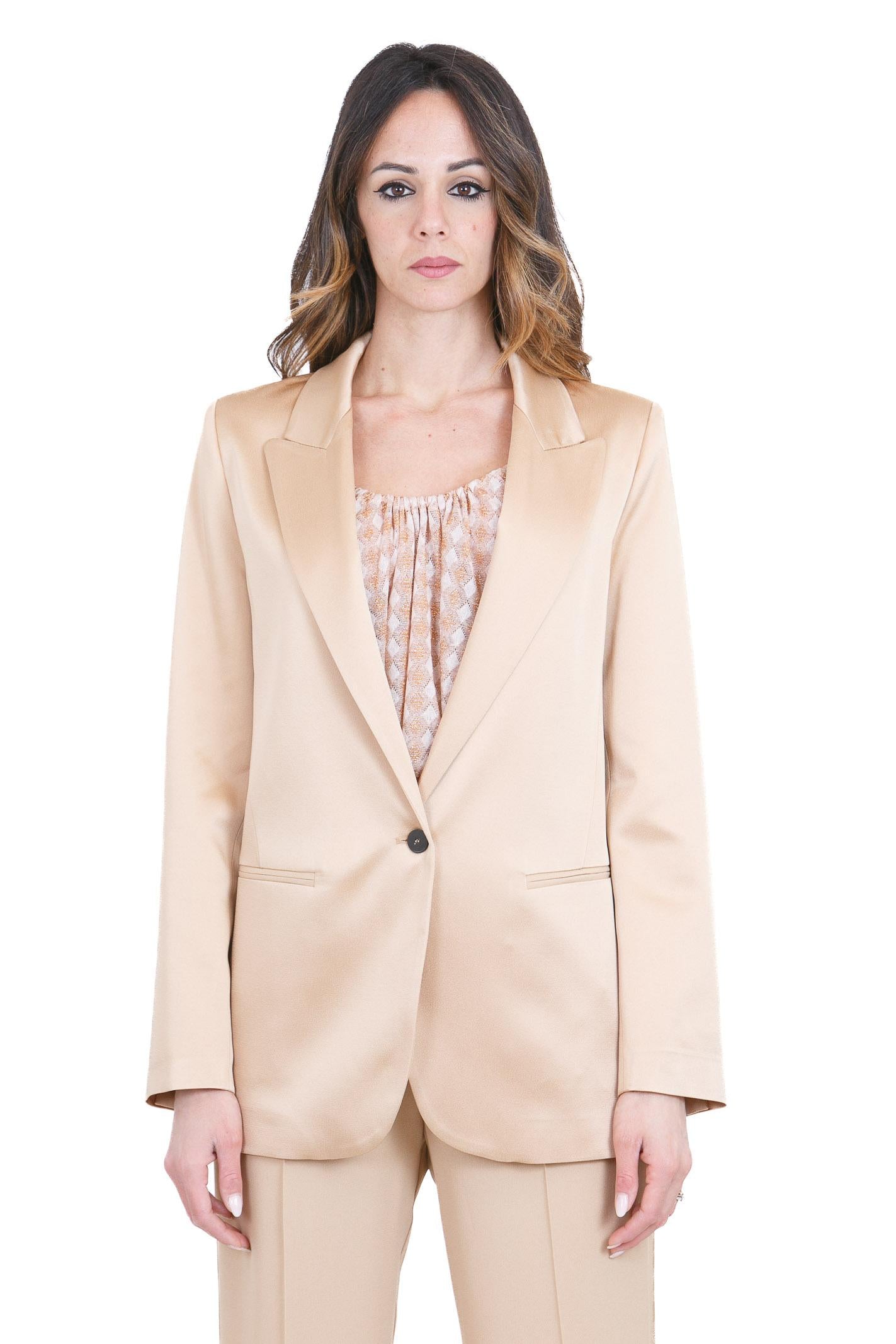 FORTE FORTE Blazer elegante in envers satin Blazer Paglierino 14547BISMYBLAZER 1012 