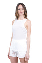 SEMICOUTURE Kimmy canotta in jersey organzino<BR/><BR/> <BR/> Canotte Bianco ottico KIMMY-S6SJ31 A03-0 