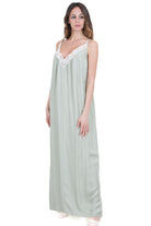 ALYSI Abito lungo in twill enzimato Abiti Pistacchio 116355-P6219 PIST 