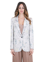 FORTE FORTE Blazer in misto lino hopsack "peonia my love" Blazer Glicine 14629MYJACKET 5009 
