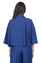 KAOS Camicia Oversize in Lino Blu Kaos<BR/> Bluse Blu SP1MR030 3003 