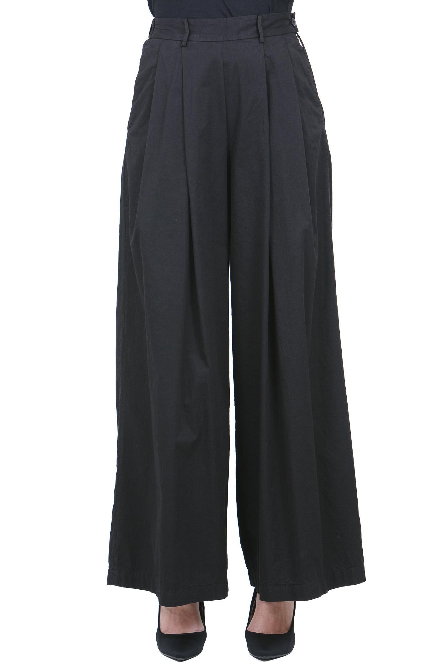 POMANDERE Pantalone palazzo con pinces Pantaloni Nero 261-7204-21618 999 