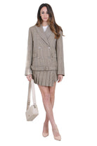 SEMICOUTURE Blazer Christina Principe di Galles con cintura Blazer Juta/cr CHRISTINA-Y6SI54 PDG07 