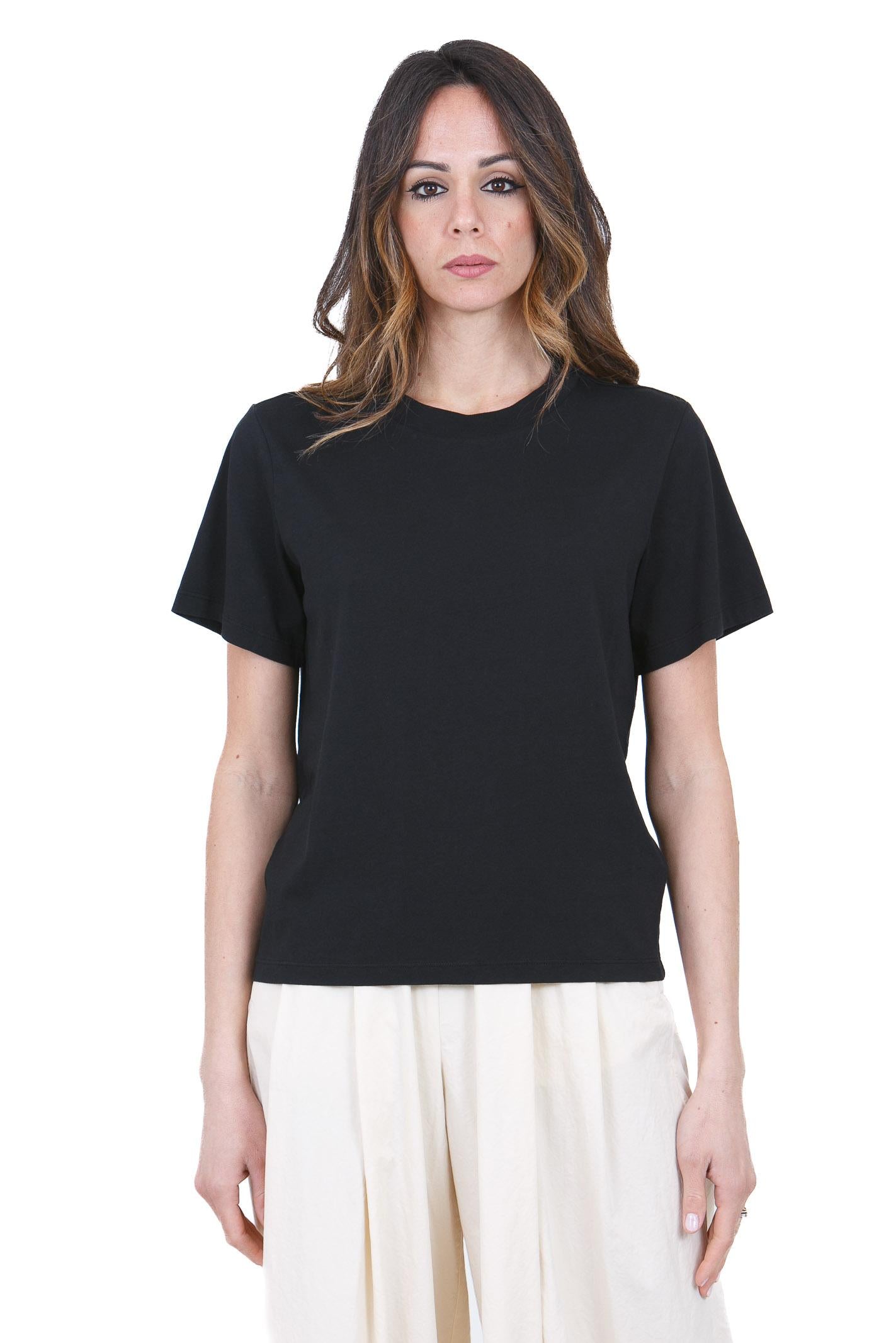 POMANDERE T-shirt girocollo in jersey di cotone T- Shirt Nero 261-D180-61112 999 