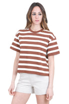 DES PETIT HAUTS  T- Shirt Choco/ecru FILMA-1E260231 RA259 
