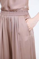 FORTE FORTE Pantalone in raso di seta con elastico Pantaloni Noce 14582MYPANTS 3002 