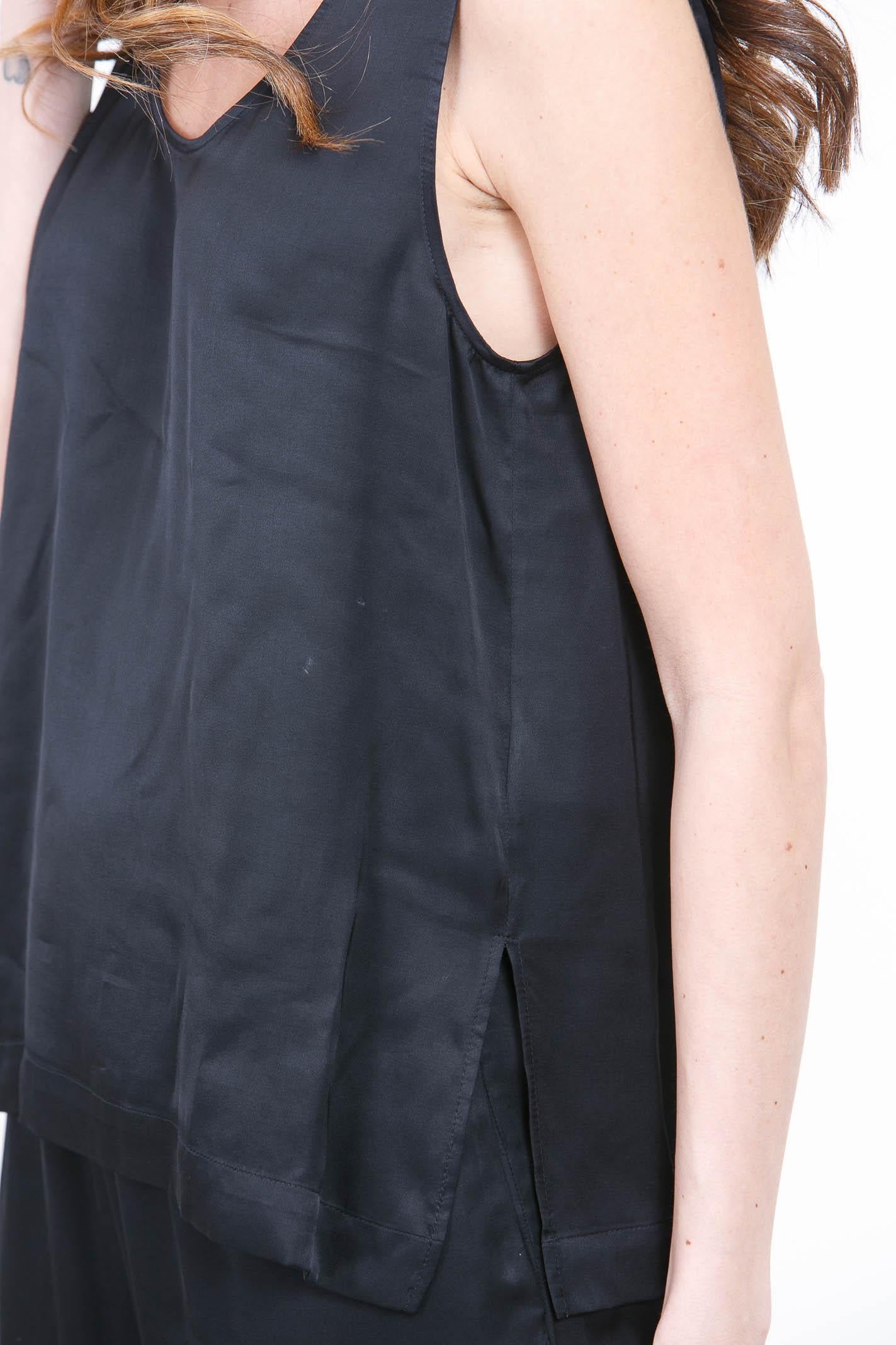 KAOS Top Smanicato in Satin Nero Kaos Top Nero SP1NT031 0001 