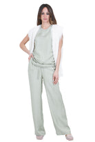 ALYSI Gilet lungo fringes Gilet Meringa 116812-P6058 MERIN 