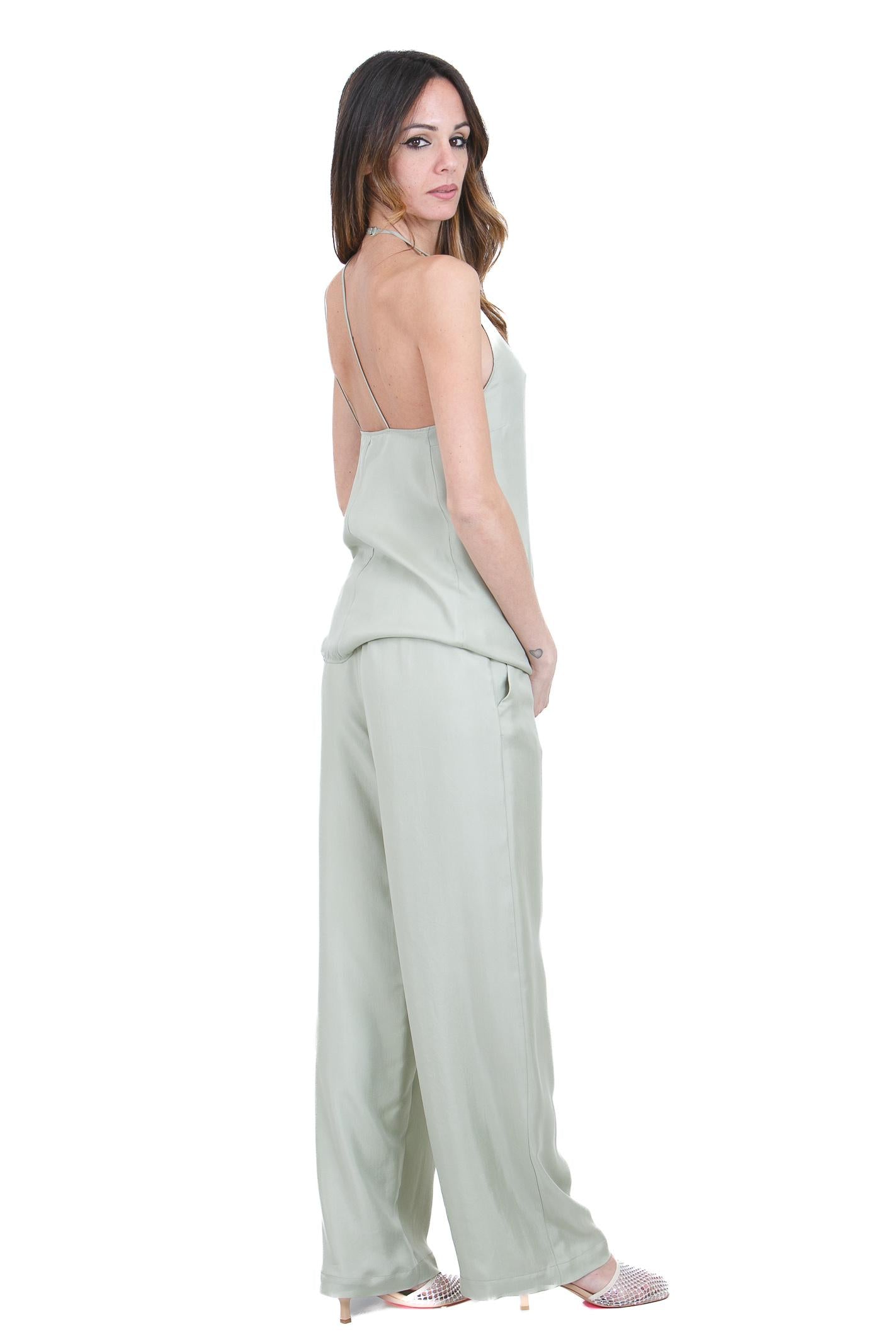 ALYSI Pantaloni in seta coulisse regolabile Pantaloni Pistacchio 116169-P6219 PIST 