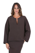 MADAME VENICE  Bluse Brown CLOTILDE CREPE TECNICO 