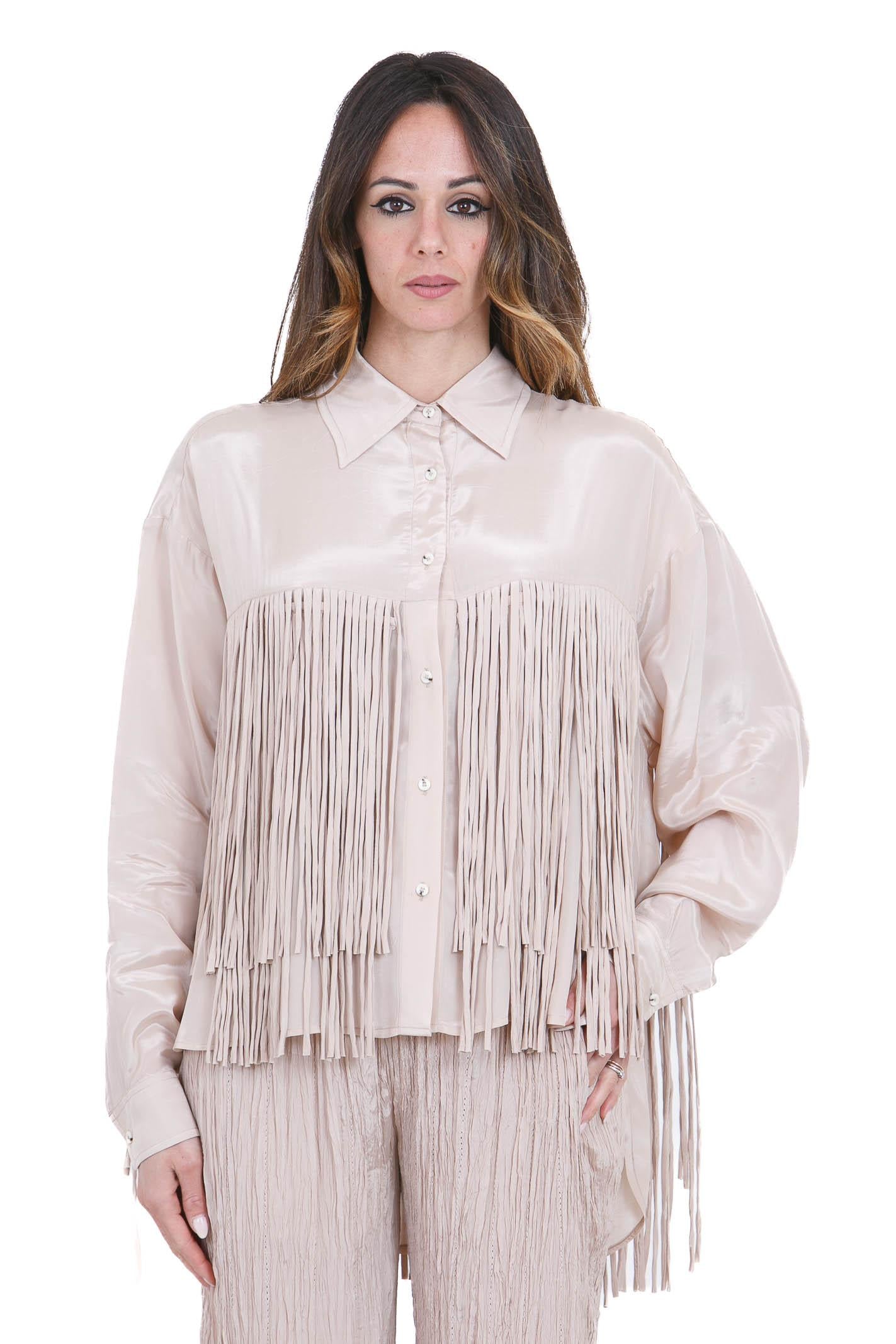 ALYSI Camicia ampia con frange Camicie Cipria 216202-P6026 CP 