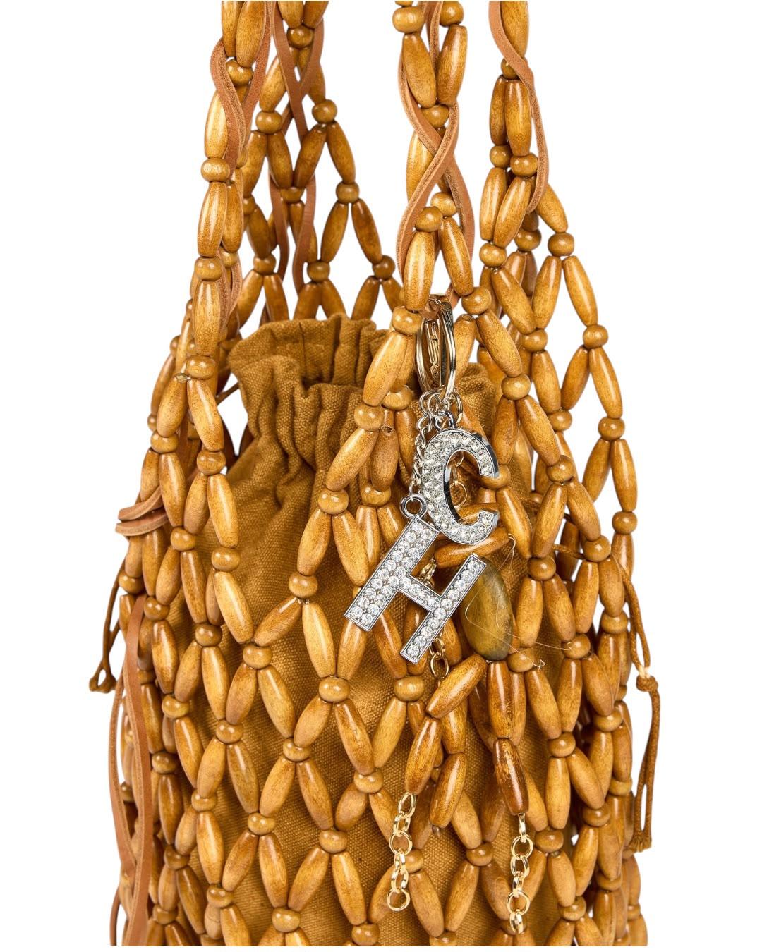 CIRCUS HOTEL Borsa a Secchiello in Perline di Legno Circu Hotel Borse Wood H6SX12 T07-0 