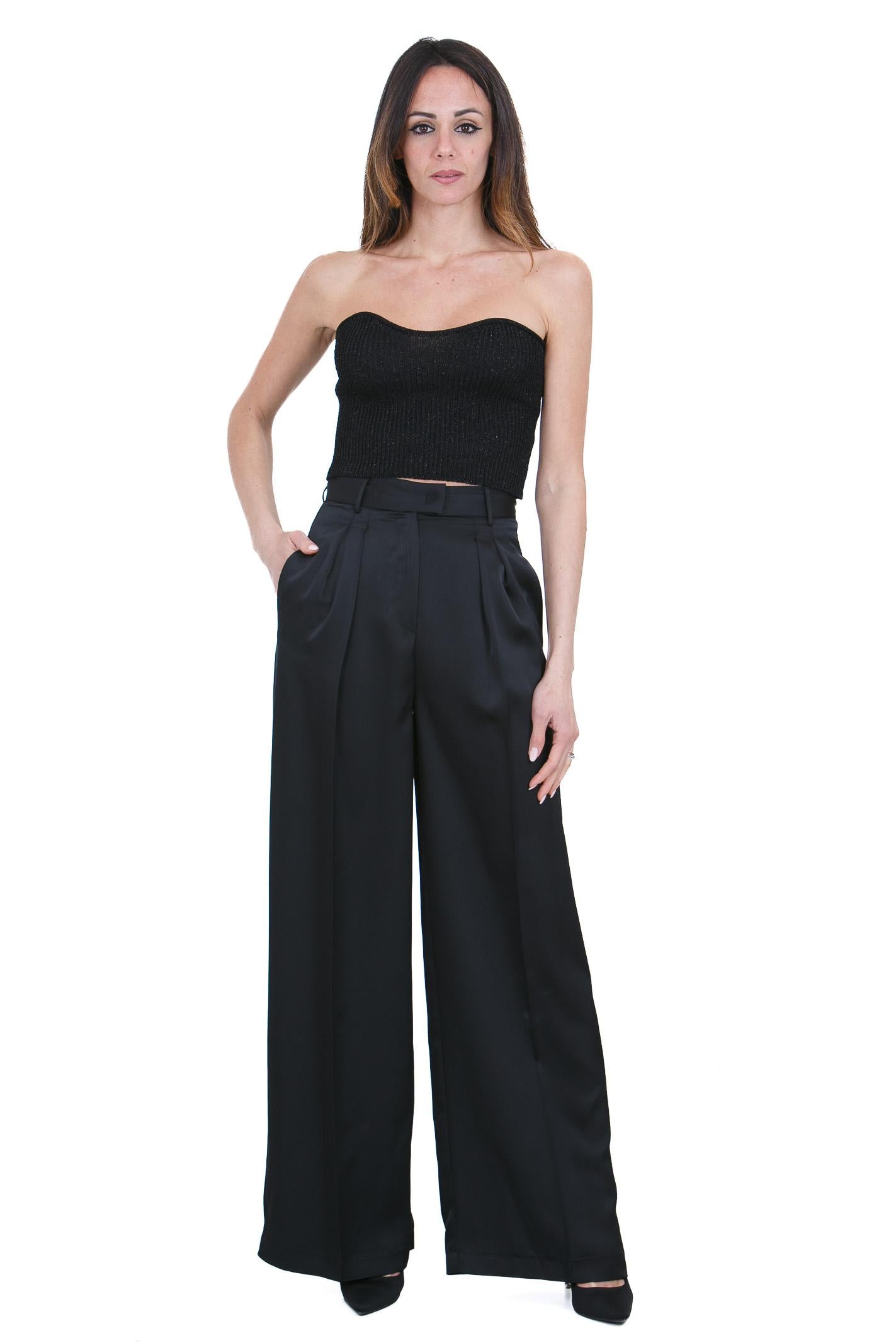 SIMONA CORSELLINI  Pantaloni Nero CEPA10301 V0003 