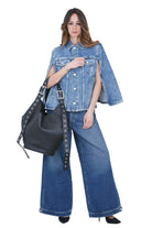 CYCLE Giubbino poncho Candy in denim Giubbotti Sky blue CANDY-CC452JI07 81 
