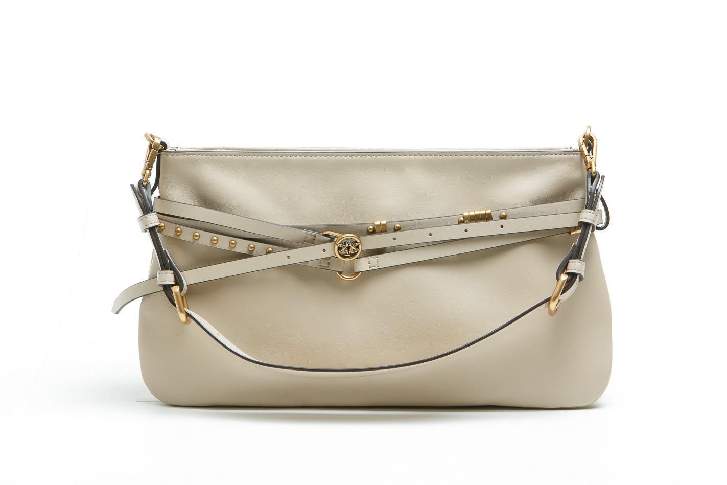 PINKO Borsa a spalla media Belt Bag in pelle Borse Beige/grigio/gold 106176-A0QO-BELTBAG C50Q 