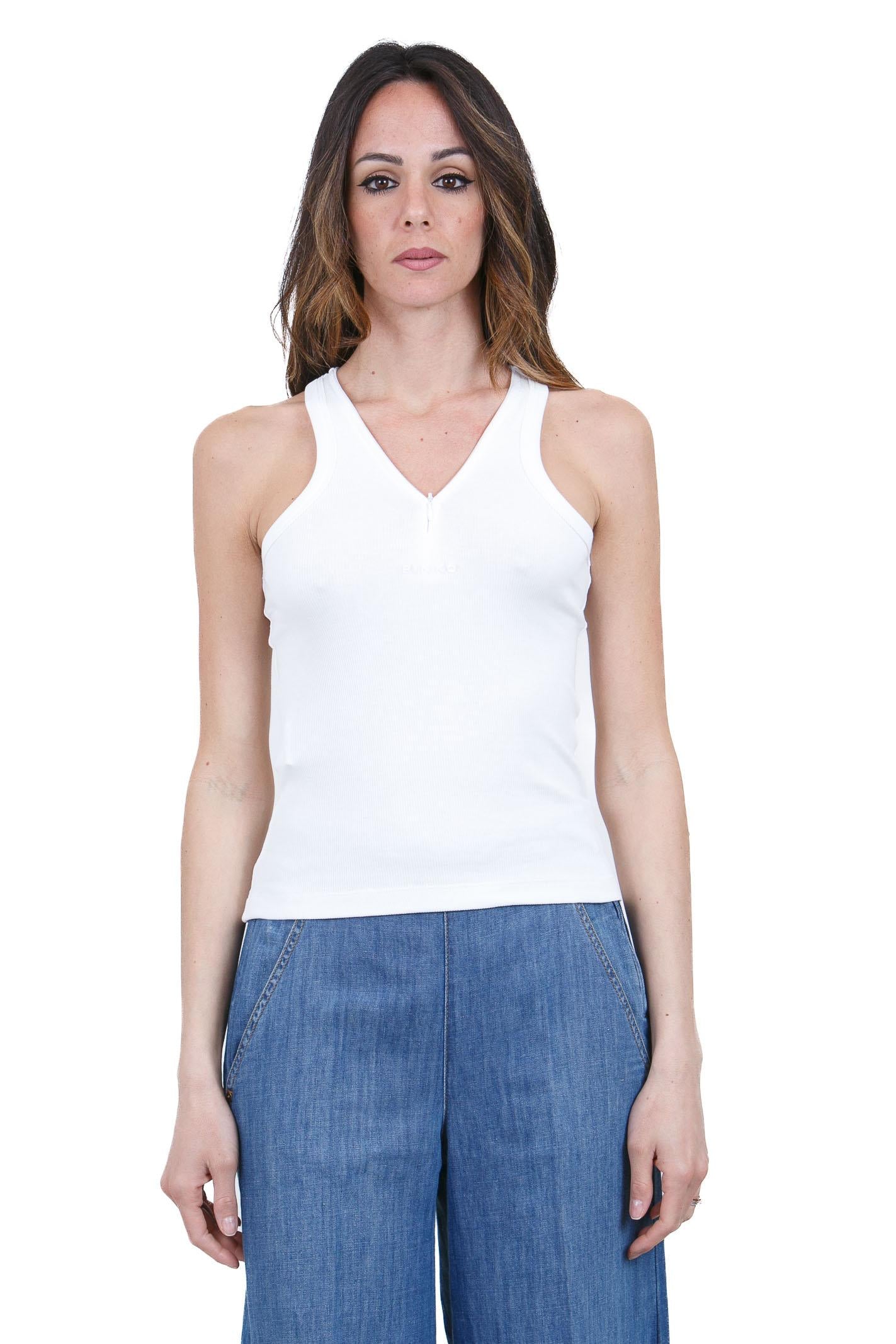 PINKO  Canotte Bianco seta CURACAO-107310-A3GG Z14 