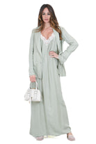 ALYSI Abito lungo in twill enzimato Abiti Pistacchio 116355-P6219 PIST 