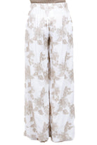 KAOS Pantalone Palazzo con Ricami Floreali Bianco e Beige Kaos - Eleganza Fluida e Leggerezza Couture Pantaloni Panna SP1TZ020 1041 