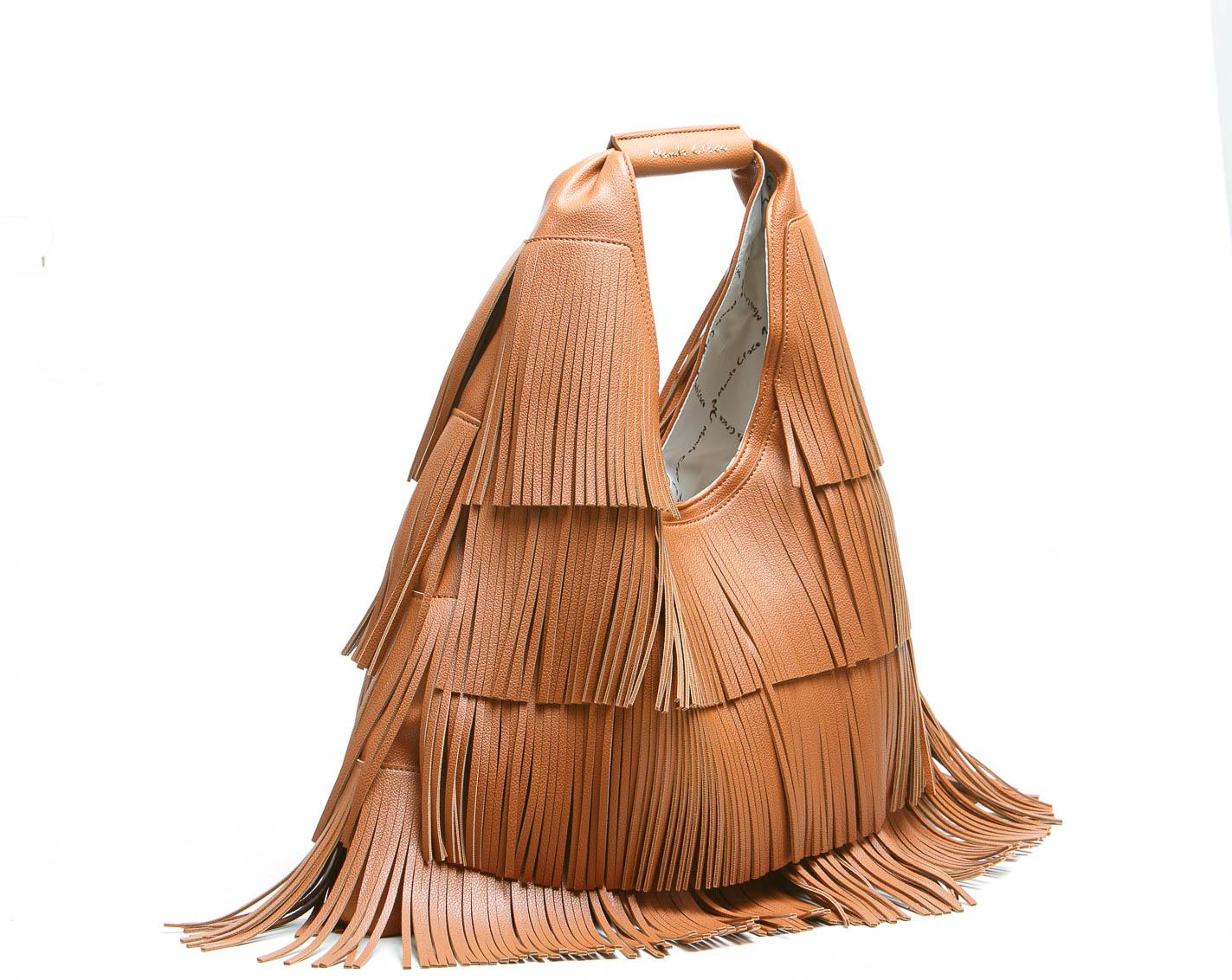 MANILA GRACE Borsa All Over Frangia Borse Cacao B824EU MA143 