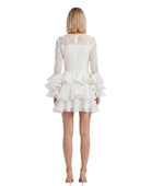 ACTUALEE Abito a balze ricamato Abiti White AB4080 WHITE 