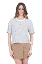 DES PETIT HAUTS  T- Shirt Marine/mousse JOSEF-1E260241 RA280 