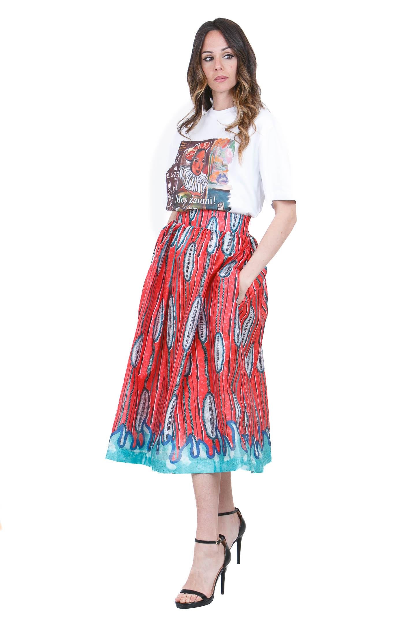 STELLA JEAN Gonna ampia fantasia Gonne Rosso fantasia G563 H001 