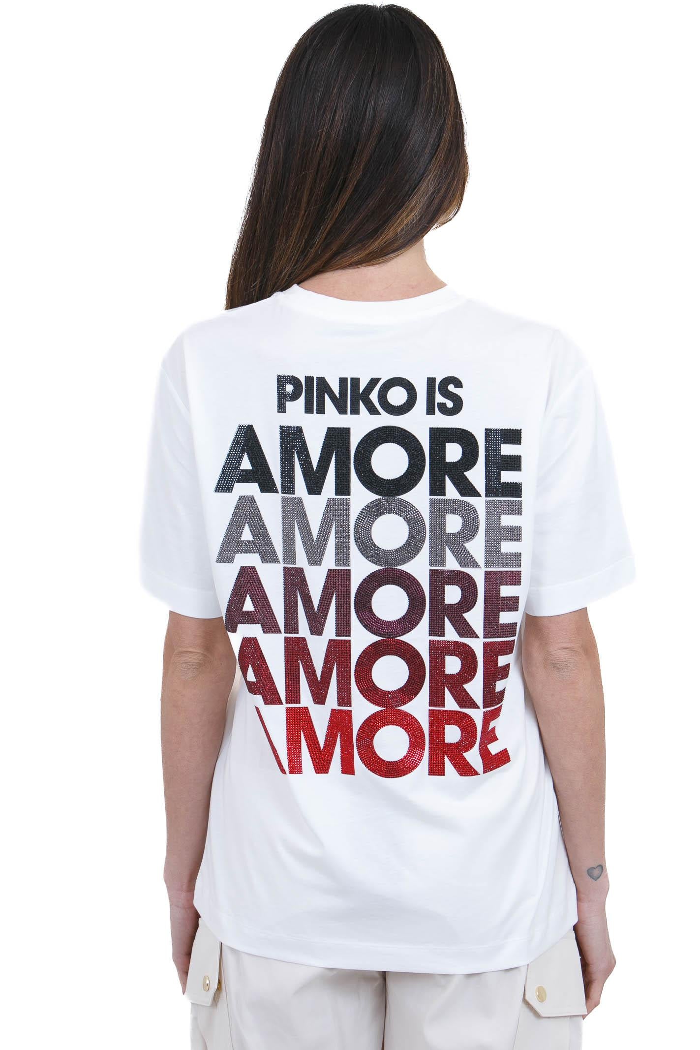 PINKO  T- Shirt Bianco/rosso STREPITOSO-105526-A33I ZR2 