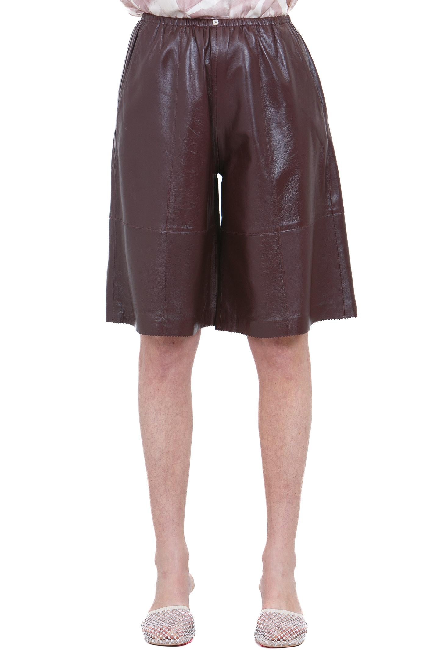 ALYSI Bermuda in leather soft Bermuda Uva 216103-P6001 UV 