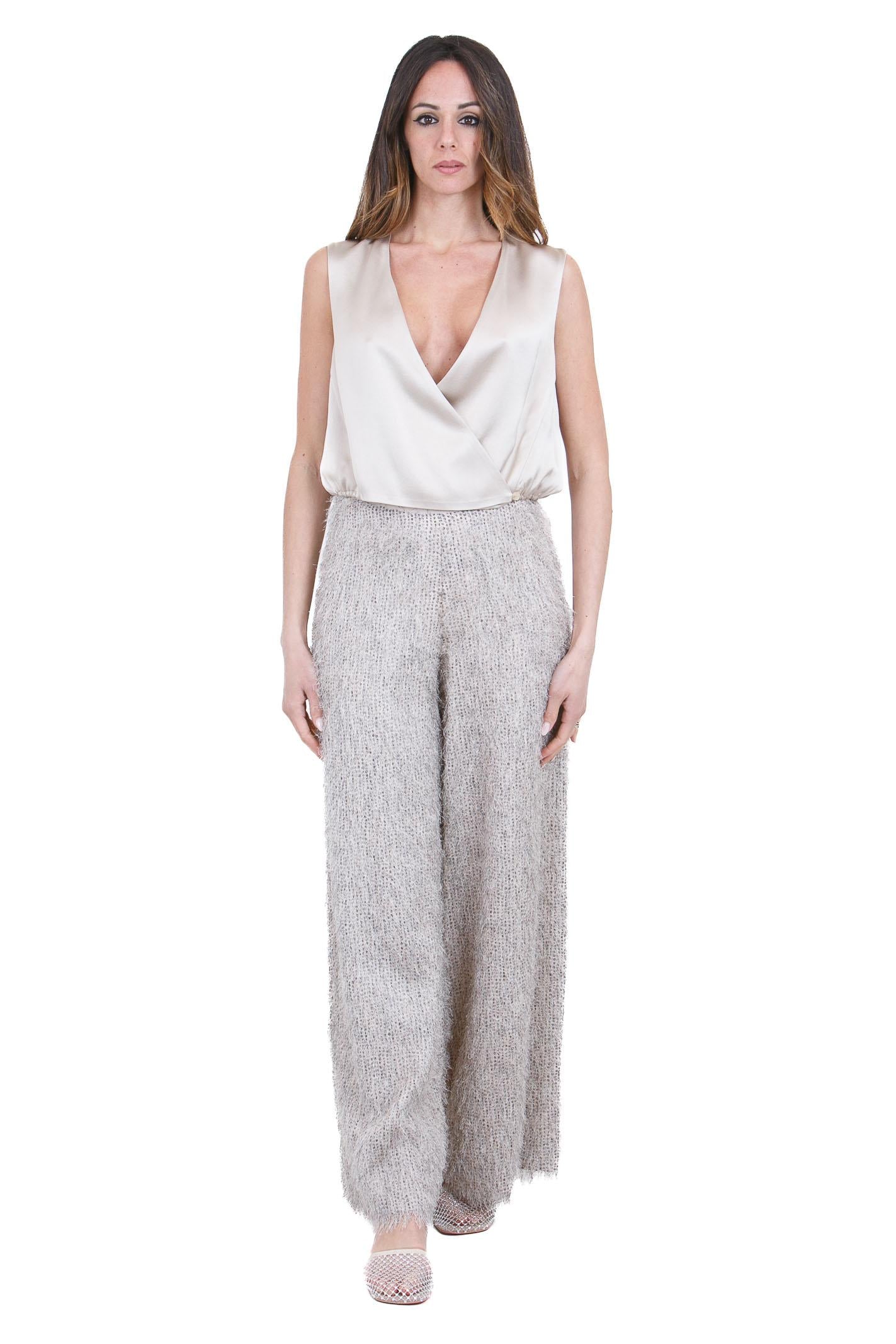 ALYSI Top incrociato in satin Top Petalo 116261-P6221 PTL 