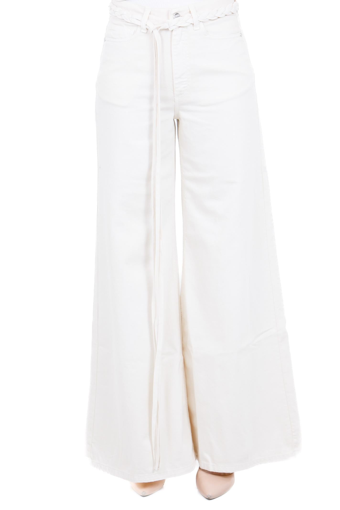 MANILA GRACE  Pantaloni Avorio J322CU MA148 