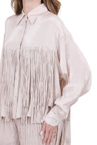 ALYSI Camicia ampia con frange Camicie Cipria 216202-P6026 CP 