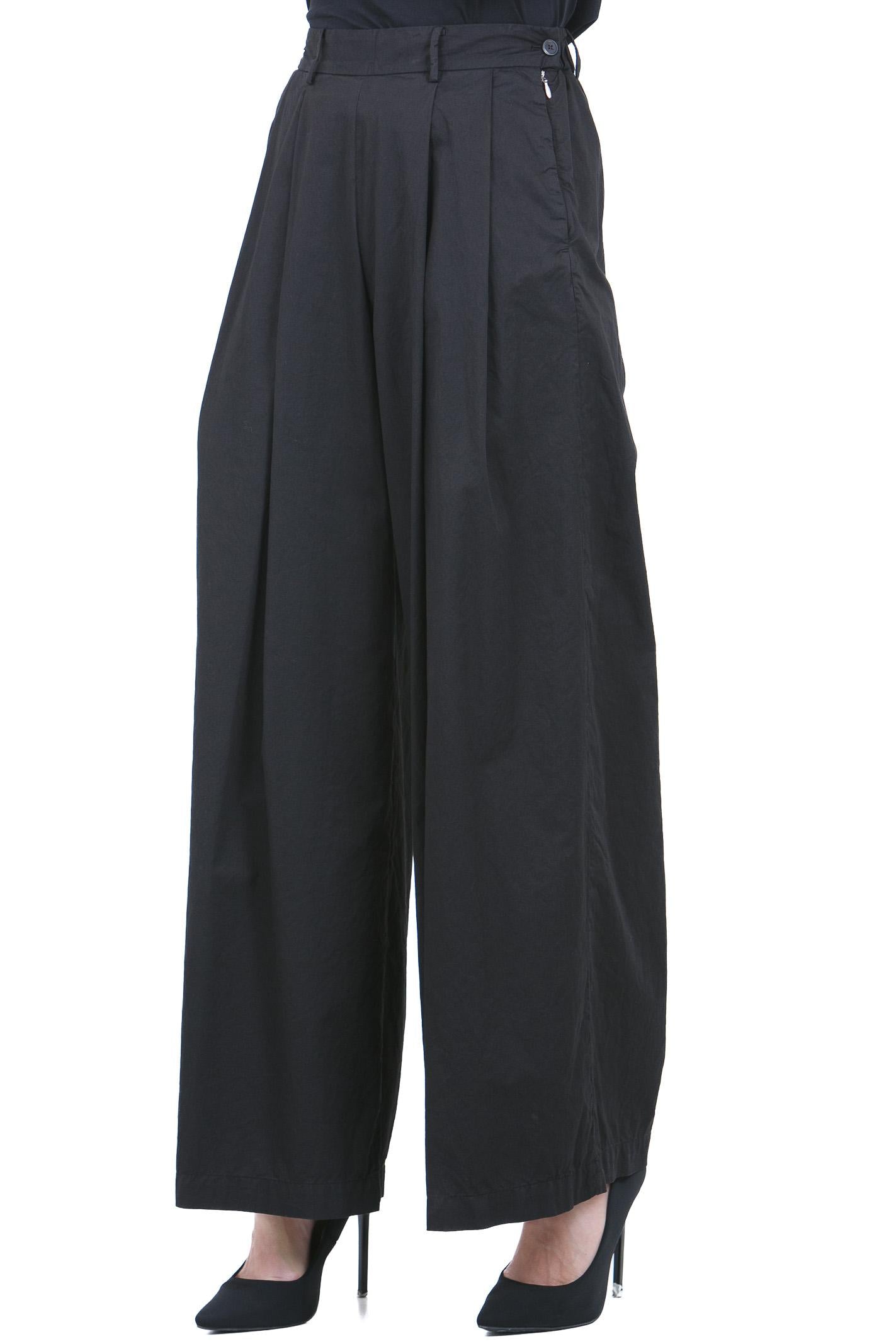 POMANDERE Pantalone palazzo con pinces Pantaloni Nero 261-7204-21618 999 