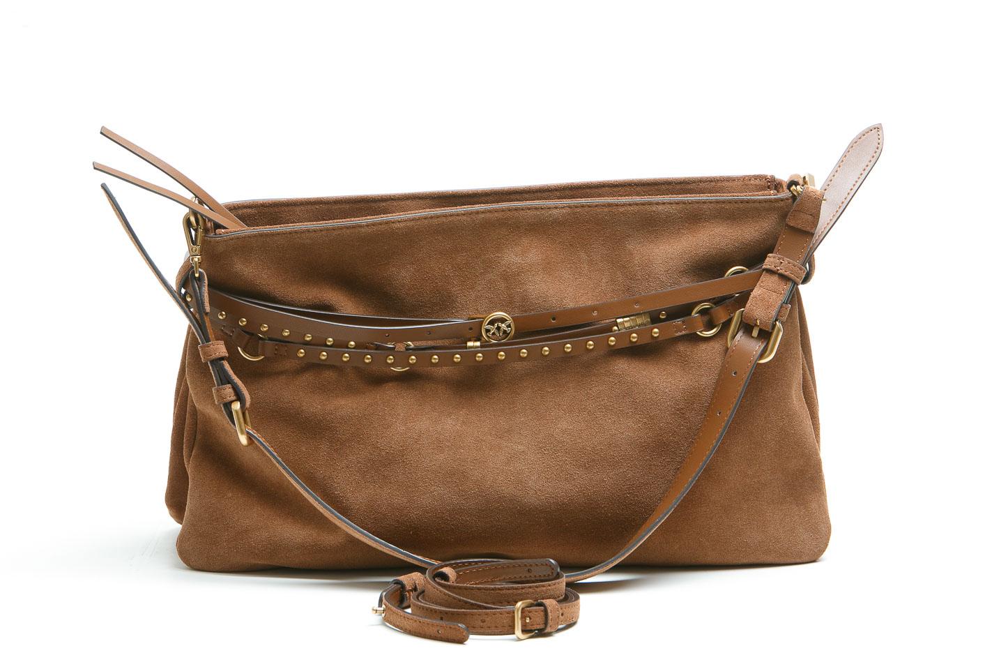 PINKO Borsa a spalla grande Belt Bag Big in suede Borse Marroneleone/gold 105903-A0F6-BELTBAG L17Q 