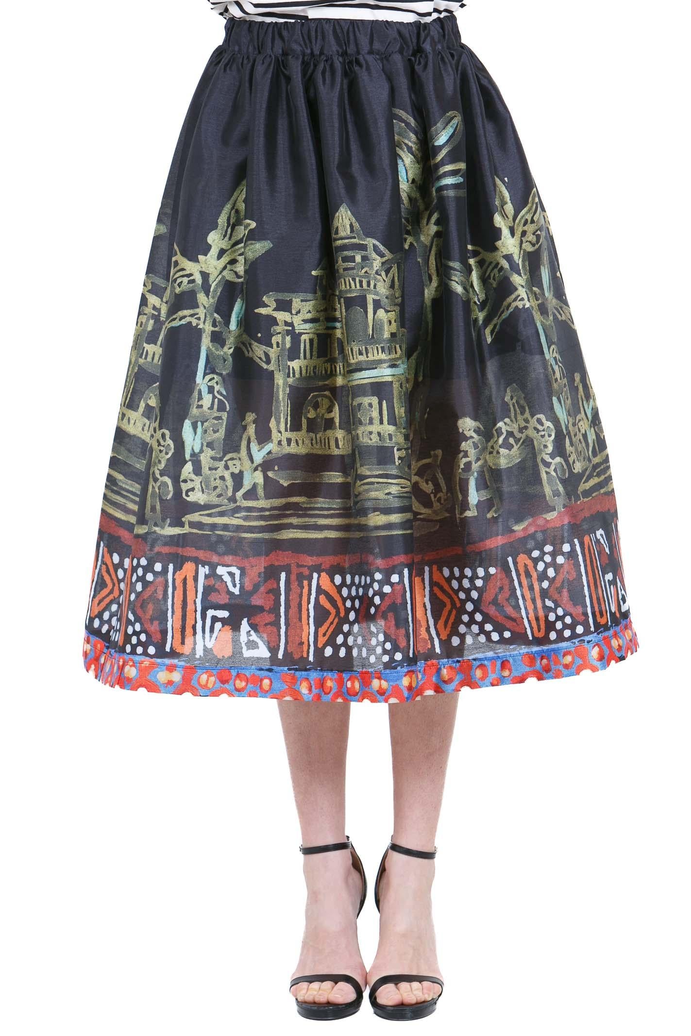 STELLA JEAN Gonna ampia fantasia Gonne Nero G578 H010 