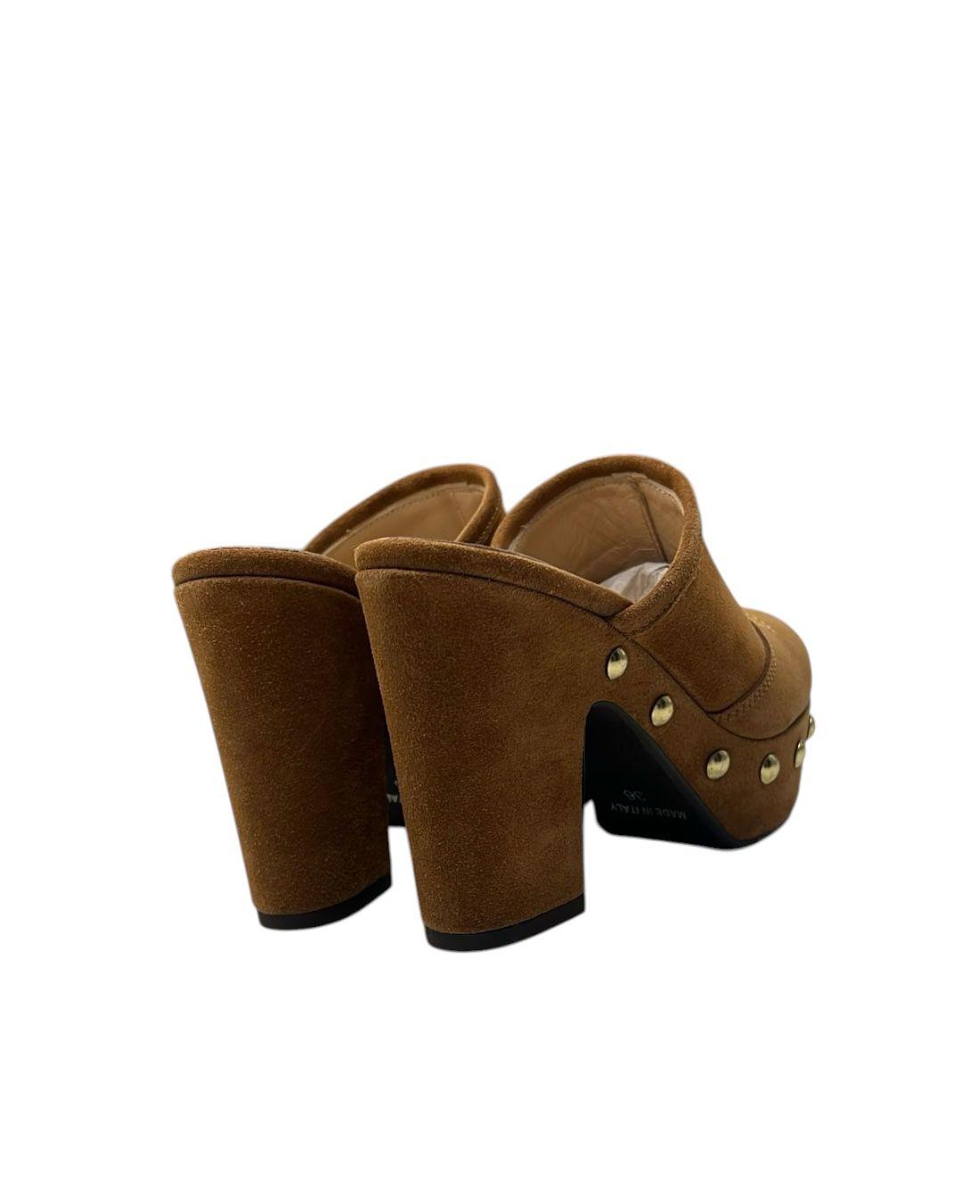 DUCCIO DEL DUCA Zoccolo con borchie Scarpe Cuoio DD10 377 VELUR 