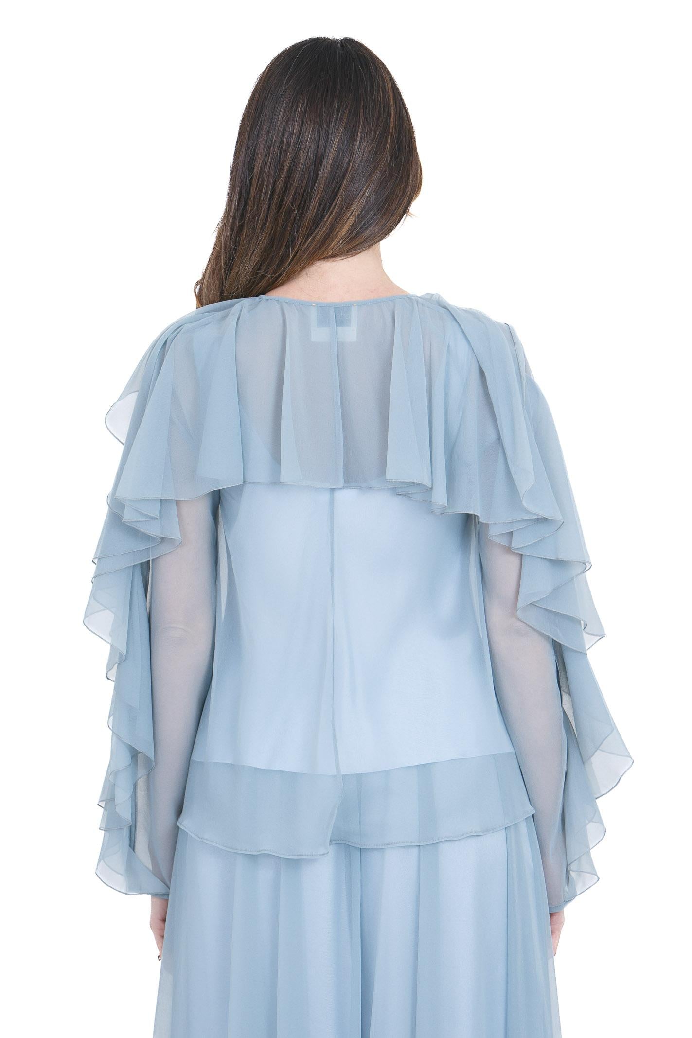 FORTE FORTE Camicia con volant in chiffon Camicie Ciottolo 14591MYSHIRT 3097 
