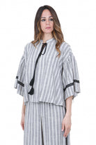 KAOS Blusa a Righe in Lino Misto Kaos - Leggerezza ed Eleganza Gipsy-Chic Bluse Iuta SP1TZ012 1064 