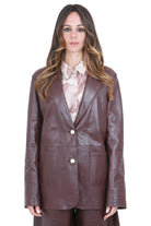 ALYSI Blazer monopetto in leather soft Blazer Uva 216811-P6001 UV 