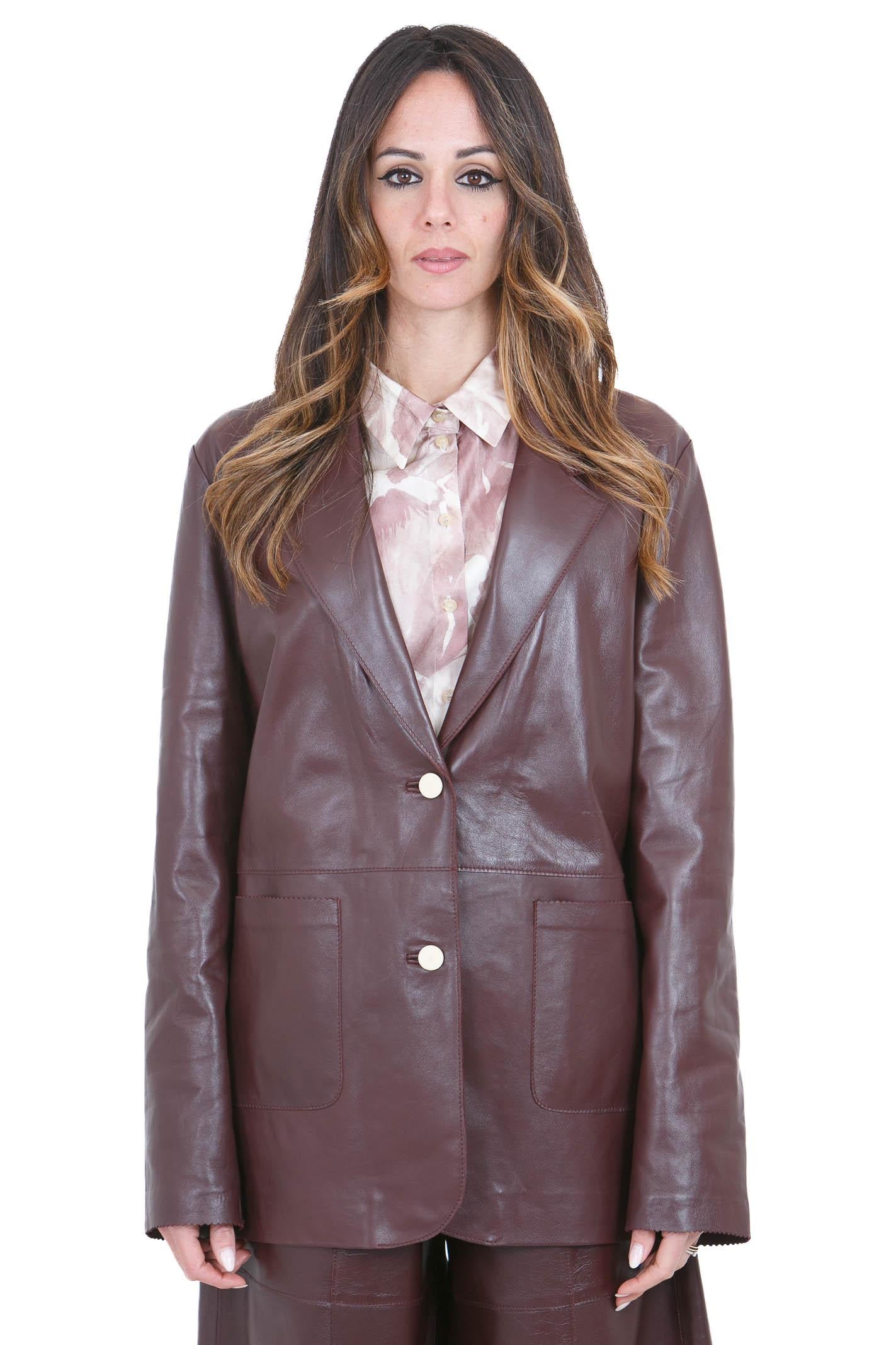 ALYSI Blazer monopetto in leather soft Blazer Uva 216811-P6001 UV 