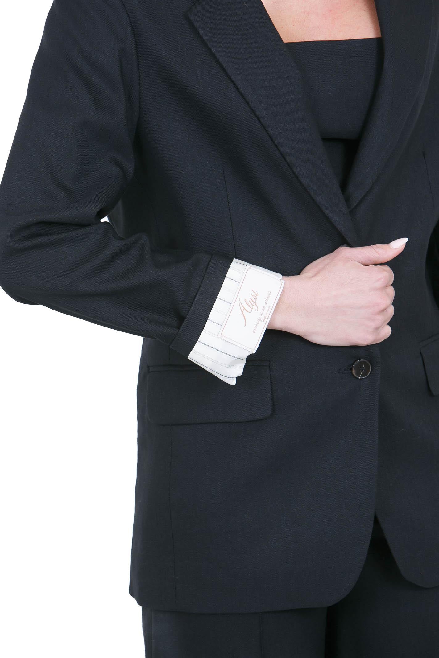 ALYSI Blazer monopetto in lino stretch Blazer Nero 116805-P6005 NE 