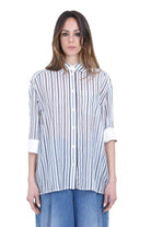 SEMICOUTURE Camicia rigata Gracia Camicie Cacao/abisso GRACIA-Y6SK54 RG104 