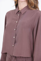ALYSI Camicia in seta con colletto classico Camicie Mosto 116219-P6003 MOSTO 