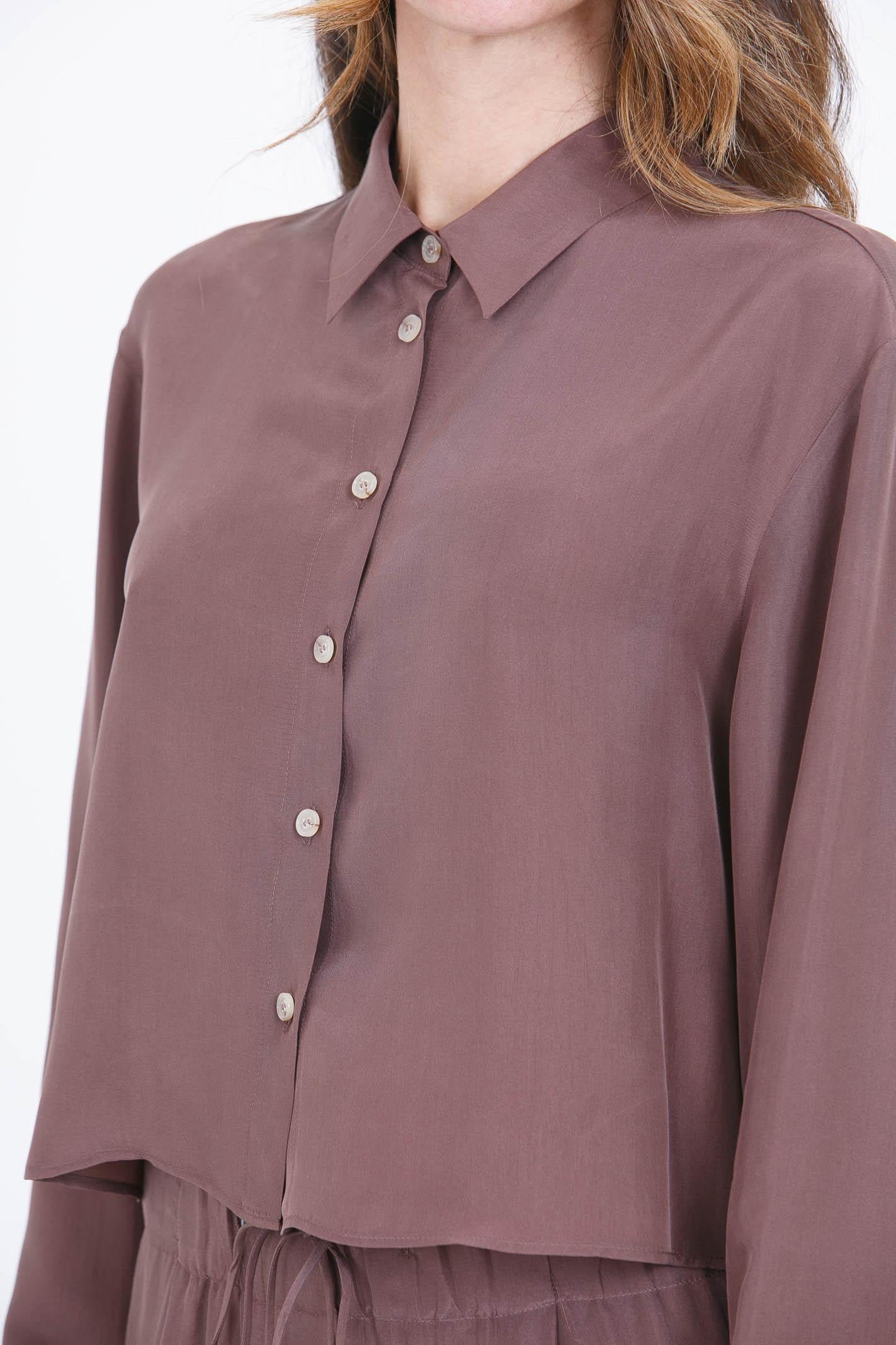 ALYSI Camicia in seta con colletto classico Camicie Mosto 116219-P6003 MOSTO 