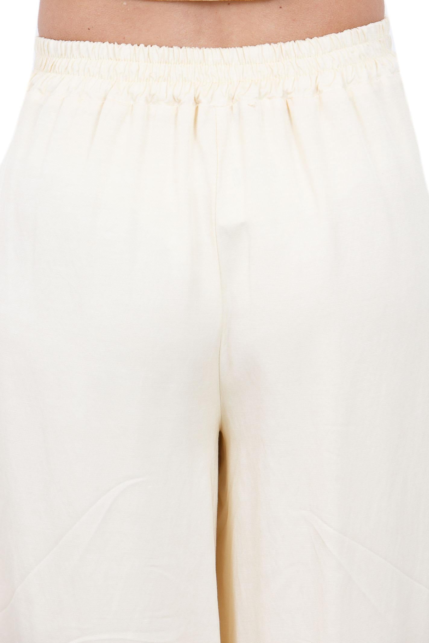 MANILA GRACE  Pantaloni Avorio P085RU MA148 