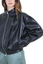 SEMICOUTURE Naia bomber in similpelle<BR/> Bomber Nero NAIA-Y6ST30 Y69-0 