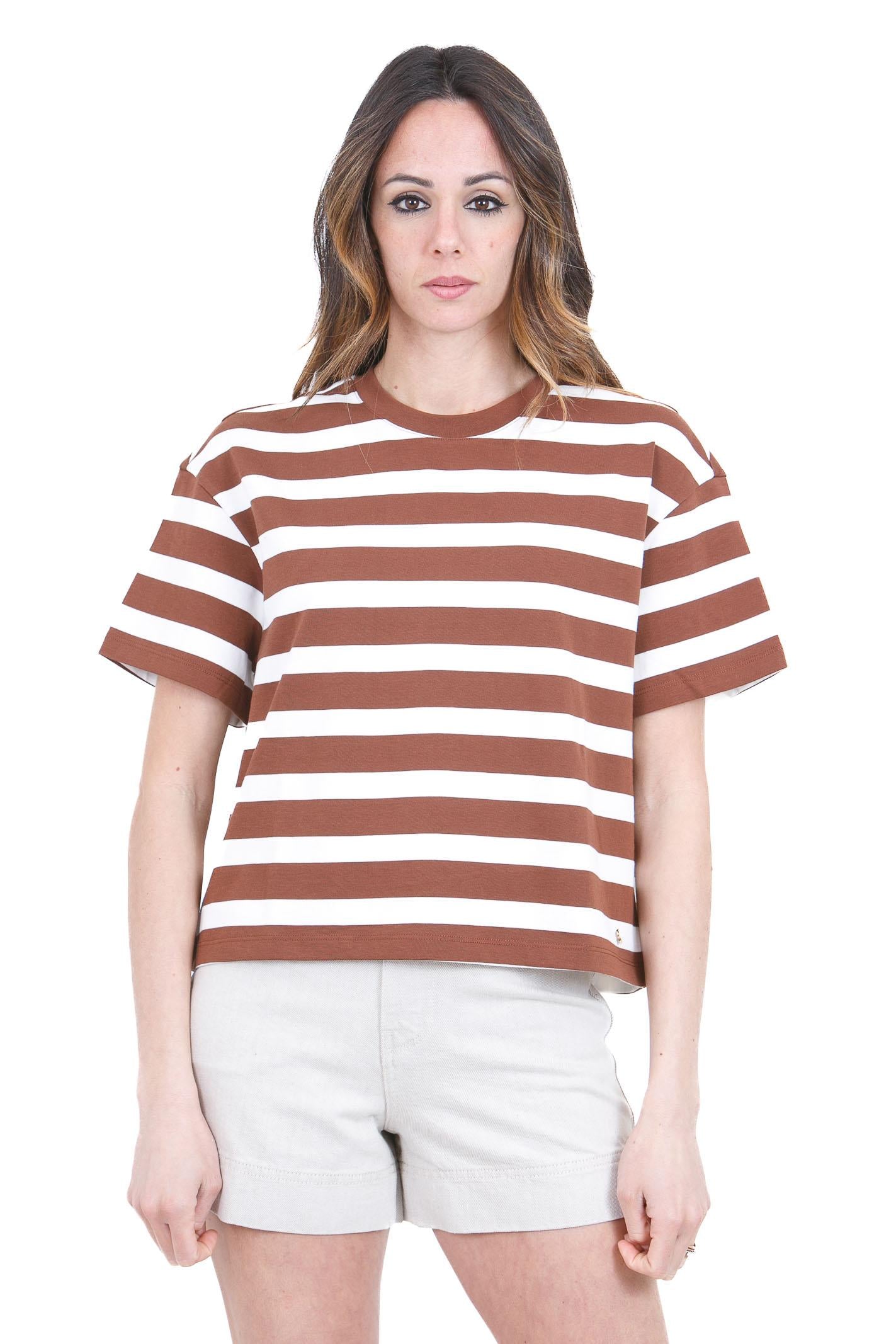 DES PETIT HAUTS  T- Shirt Choco/ecru FILMA-1E260231 RA259 