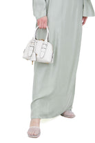 ALYSI Abito lungo in twill enzimato Abiti Pistacchio 116355-P6219 PIST 