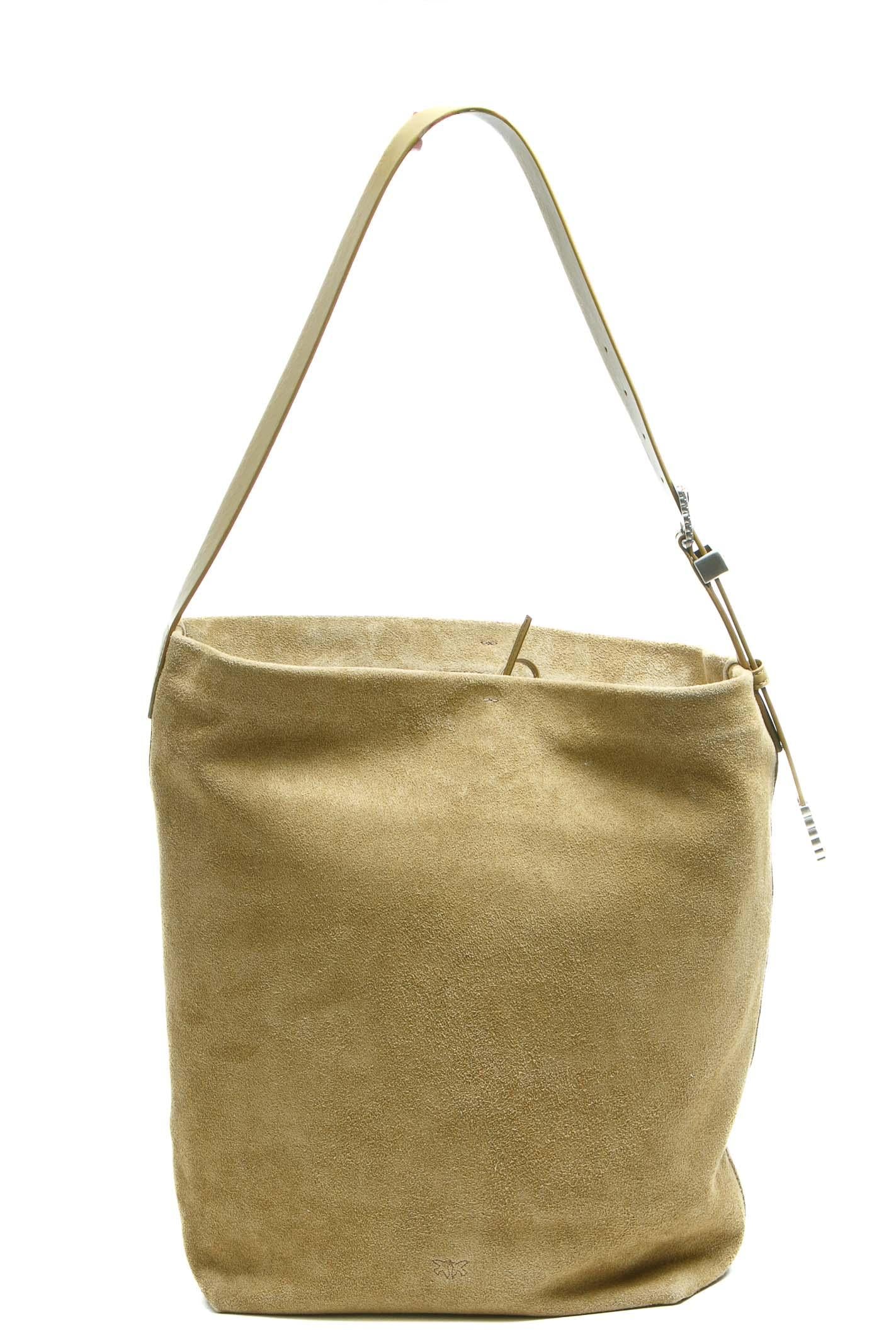 PINKO Borsa a tracolla grande Bucket Big in suede Borse Verdecanguro/mix 106834-A0F6-BUCKETBIG L22A 